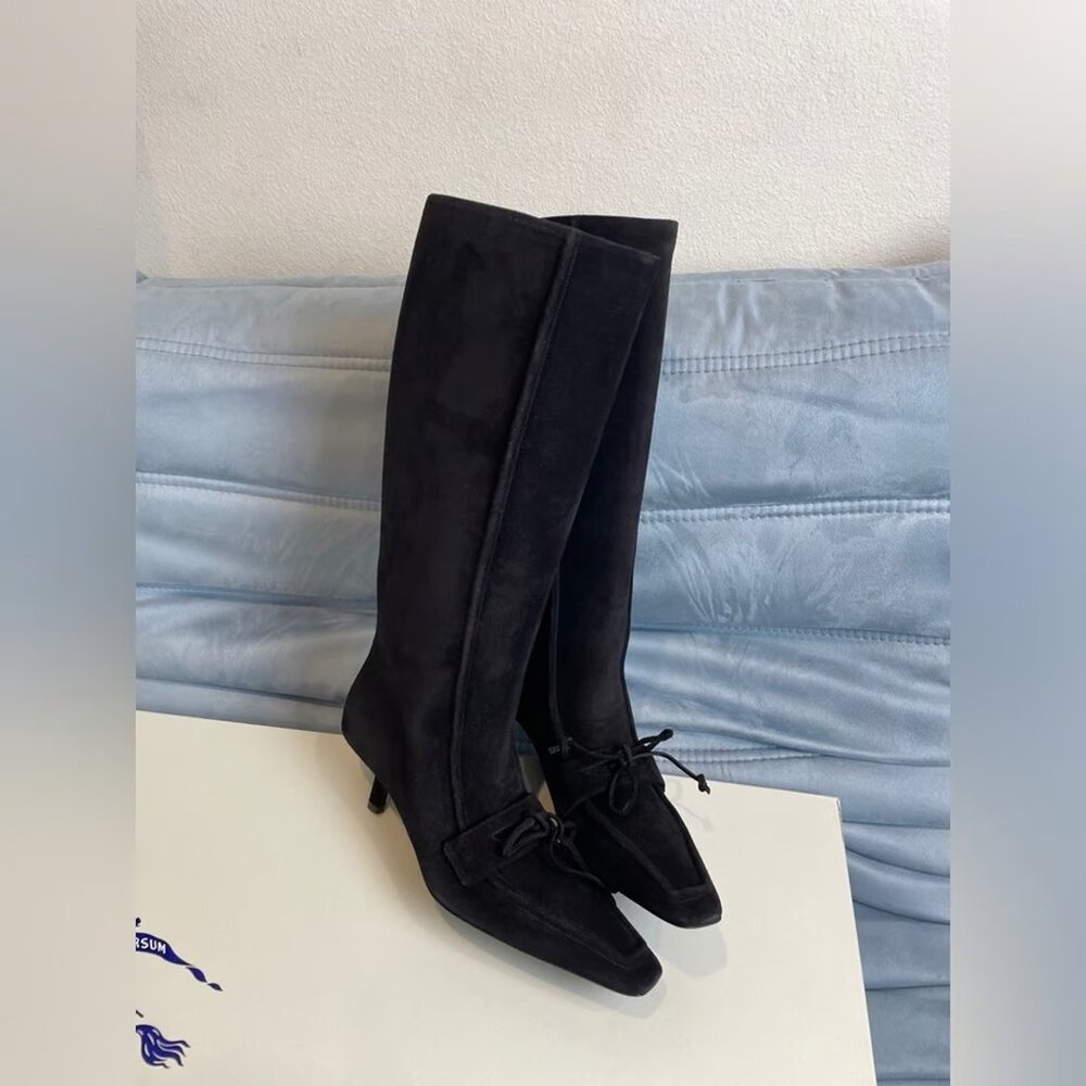 Burberry Storm Suede Knee-High Boots